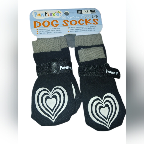 PawFlex 4pc Medium dog socks with 4 velcro bands NWT - Picture 1 of 6